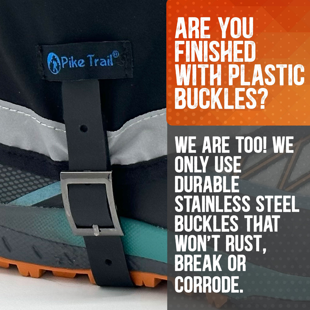Pike Trail Mid Length Gaiters - Ultralight, Waterproof, Adjustable Fit for Your Adventure
