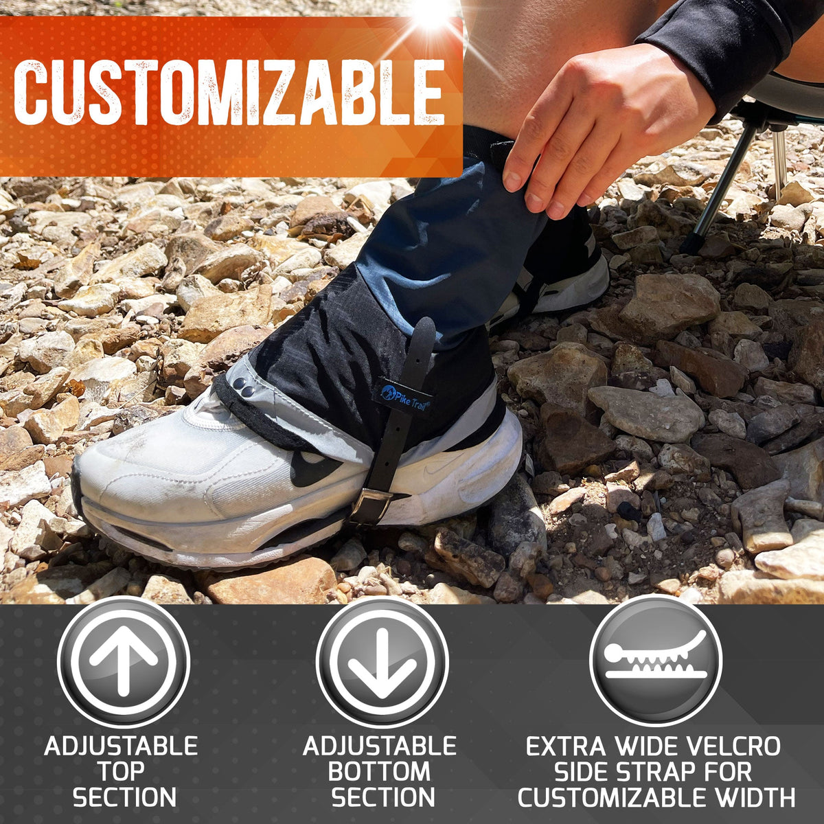 Pike Trail Mid Length Gaiters - Ultralight, Waterproof, Adjustable Fit for Your Adventure