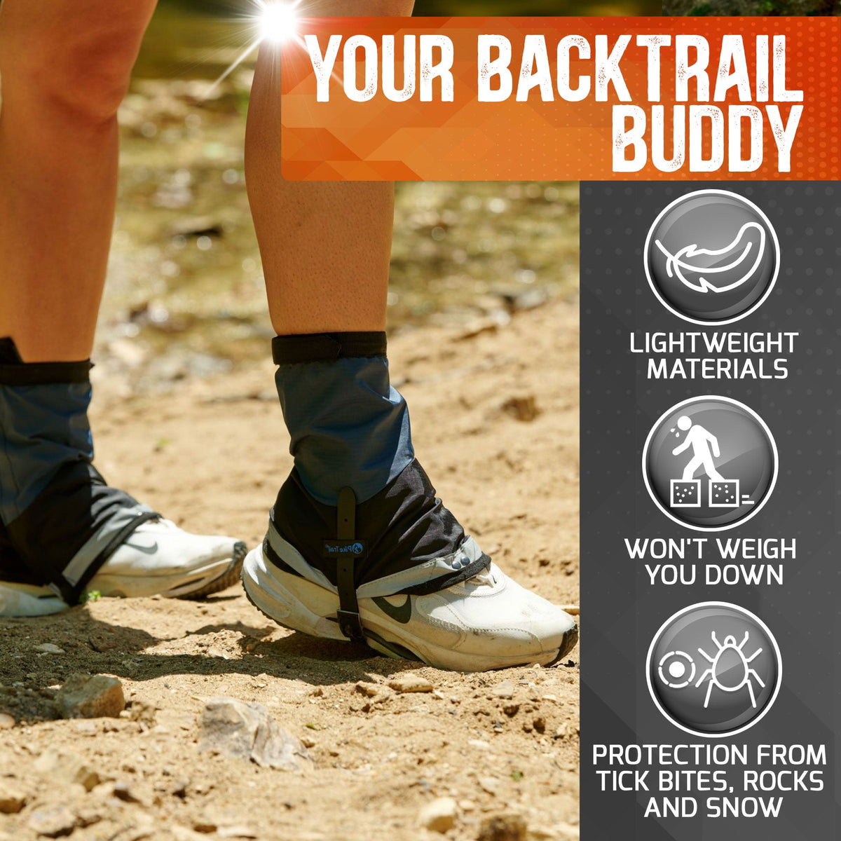 Pike Trail Mid Length Gaiters - Ultralight, Waterproof, Adjustable Fit for Your Adventure