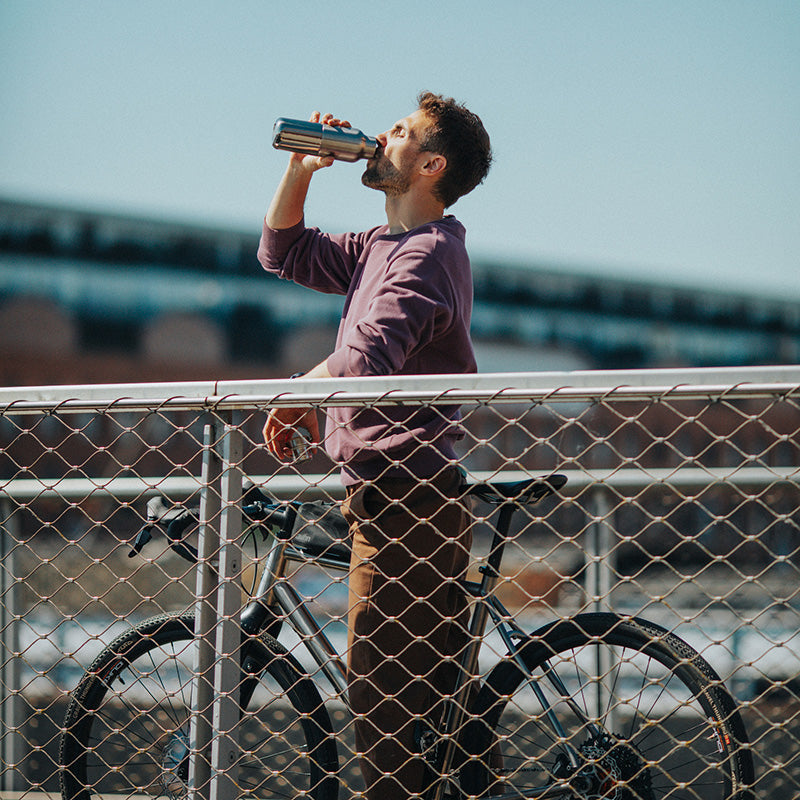 Sustainable Insulated Water Bottle - 16oz Rise Reflect with Bamboo Cap