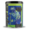 A cylindrical metal canister of Whole Bean Coffee featuring a black lid and a vibrant label with a blue and green neon lizard graphic and the text 'Rare Breed Neon Venom Espresso'.