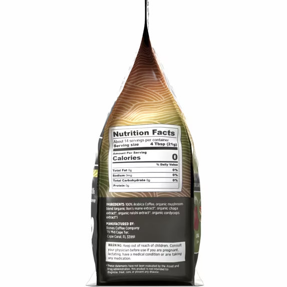 Better Brain Mushroom Coffee | Dark Roast | 10oz | Ground