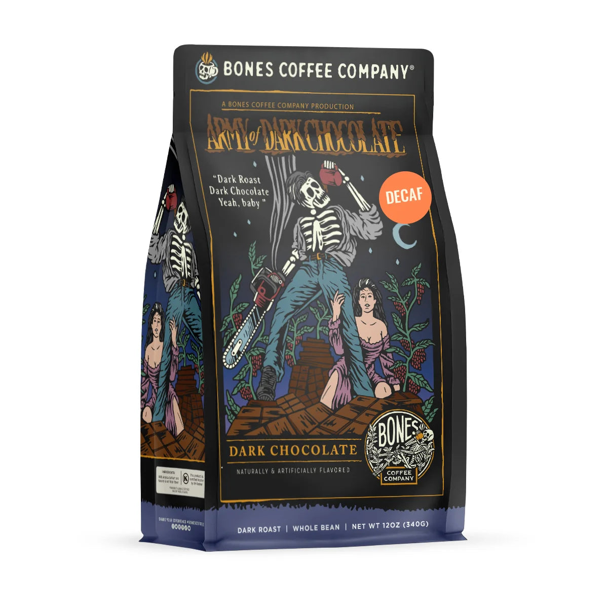 Decaf Army of Dark Chocolate Coffee | Dark Roast | 12oz | Whole Bean