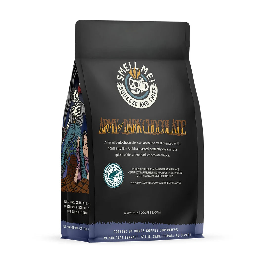 Decaf Army of Dark Chocolate Coffee | Dark Roast | 12oz | Whole Bean