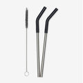 Premium Stainless Steel Straws 2-Pack with Brush - Eco-Friendly & Convenient