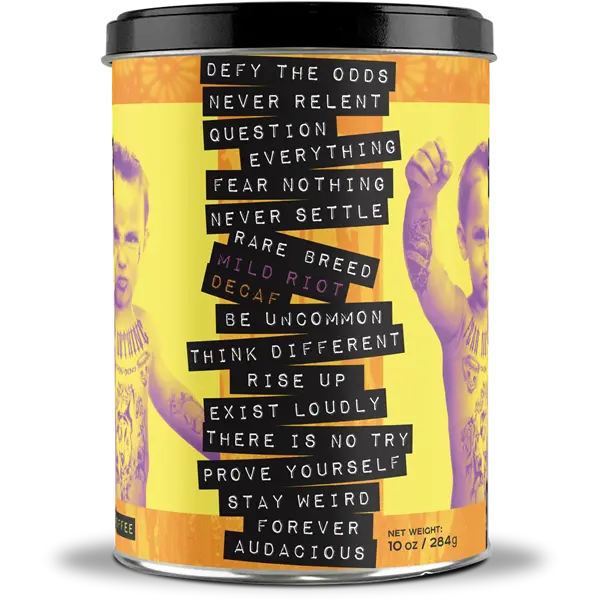 Mild Riot | Decaf Hazelnut Coffee | 10oz Tin | Whole Bean