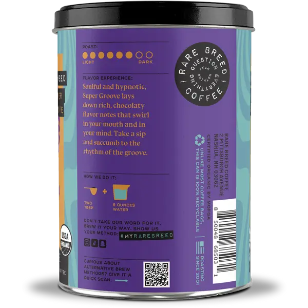 Super Groove | Dark Roast Coffee | 10oz Tin | Whole Bean