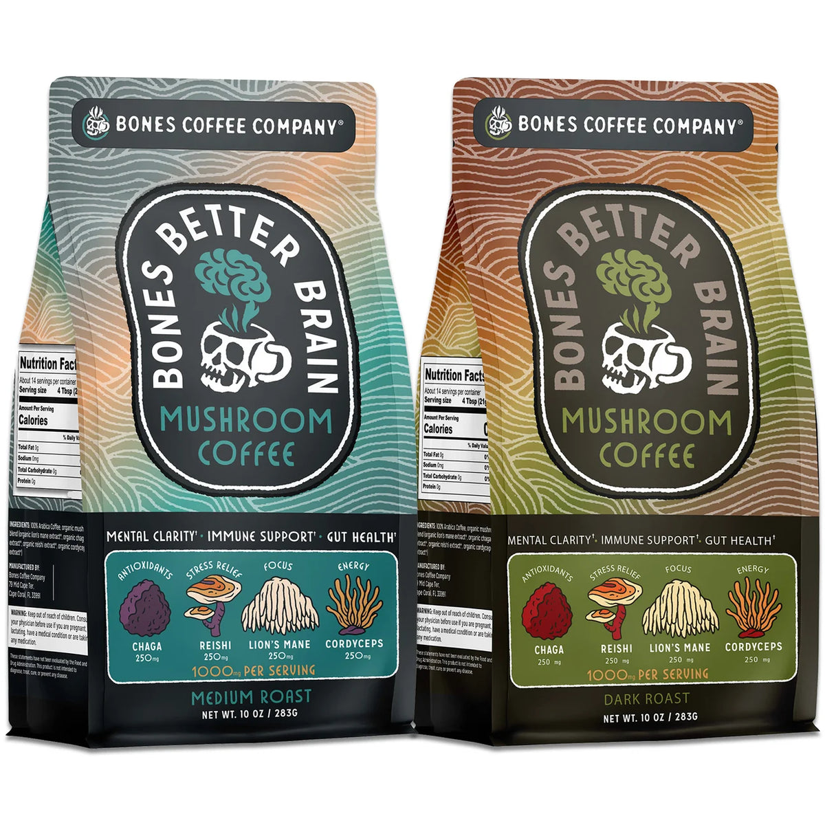 Better Brain Mushroom Coffee | Medium Roast | 10oz | Ground
