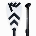 Paddle with white blade and black handle on a white background