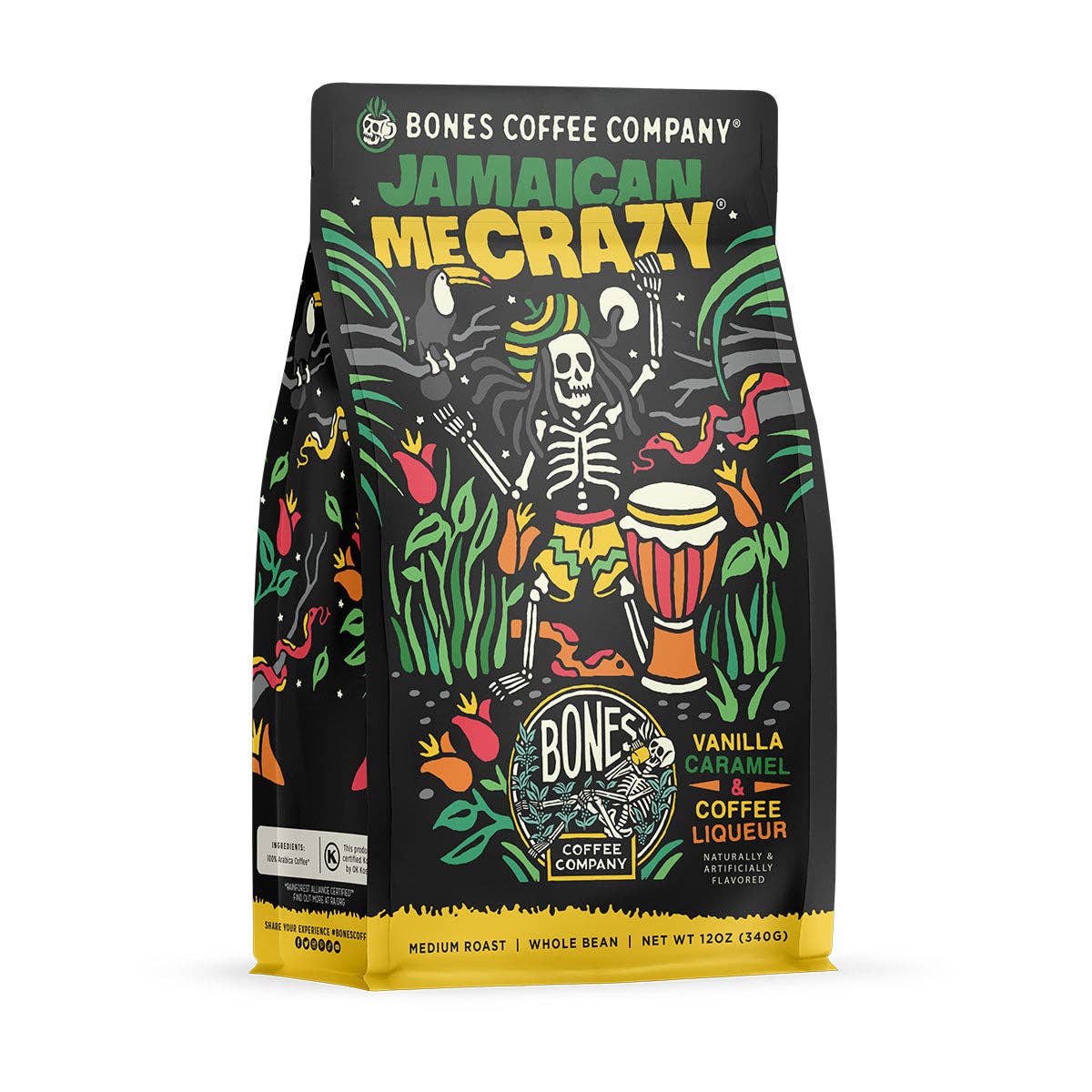 Jamaican Me Crazy® Coffee | Medium Roast | 12oz | Whole Bean