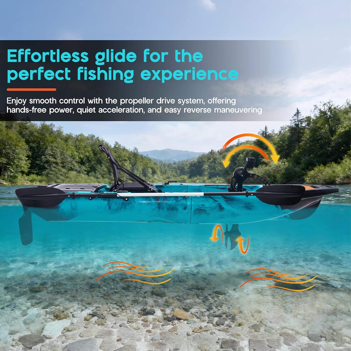 Lightweight Fishing Kayak - 10FT Modular Design with Propeller Drive System for Effortless Fishing Adventures
