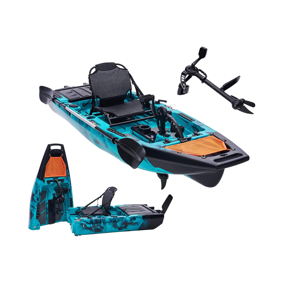 Lightweight Fishing Kayak - 10FT Modular Design with Propeller Drive System for Effortless Fishing Adventures