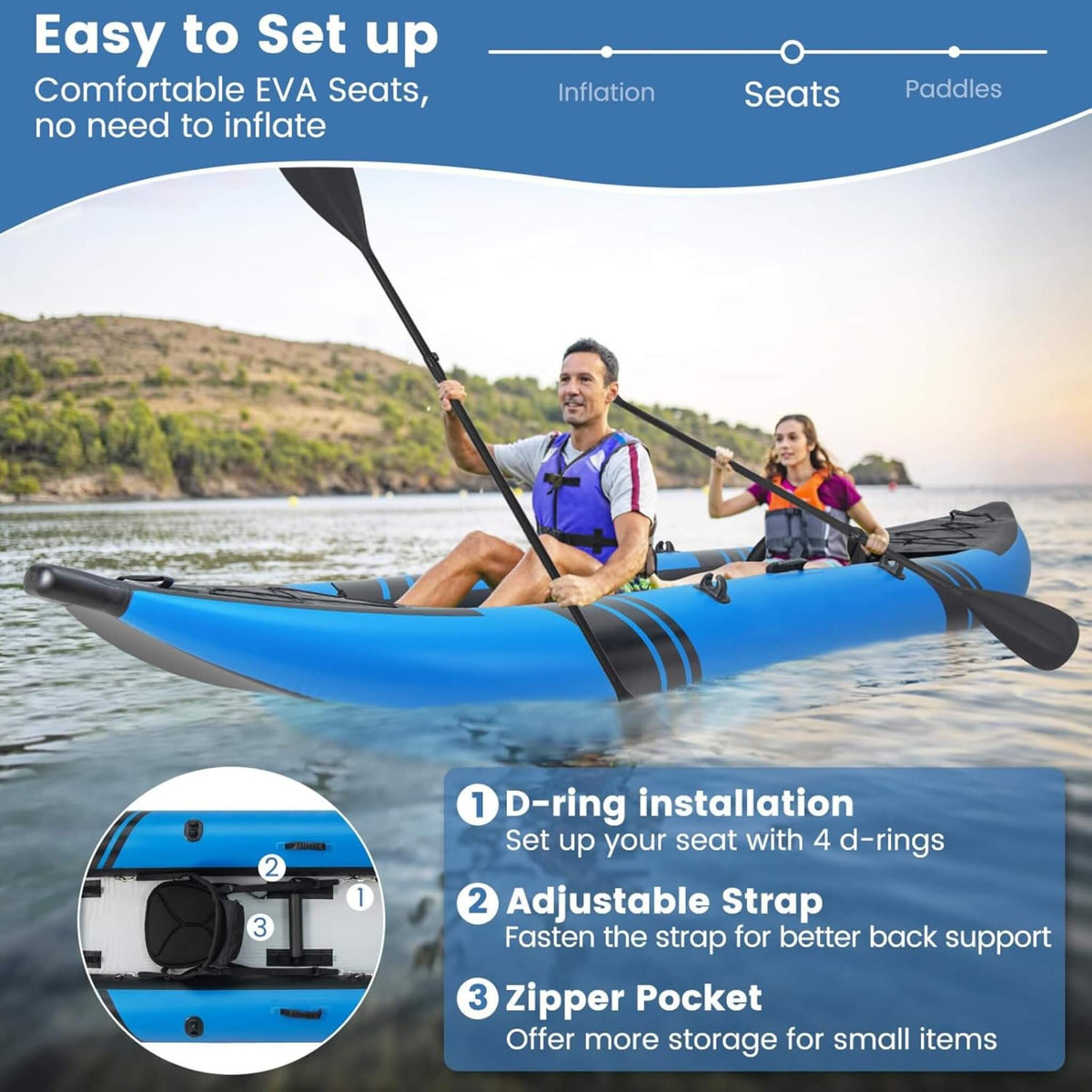 Discover Adventure with Our Premium 12FT Inflatable Tandem Kayak Kit – Perfect for Two!