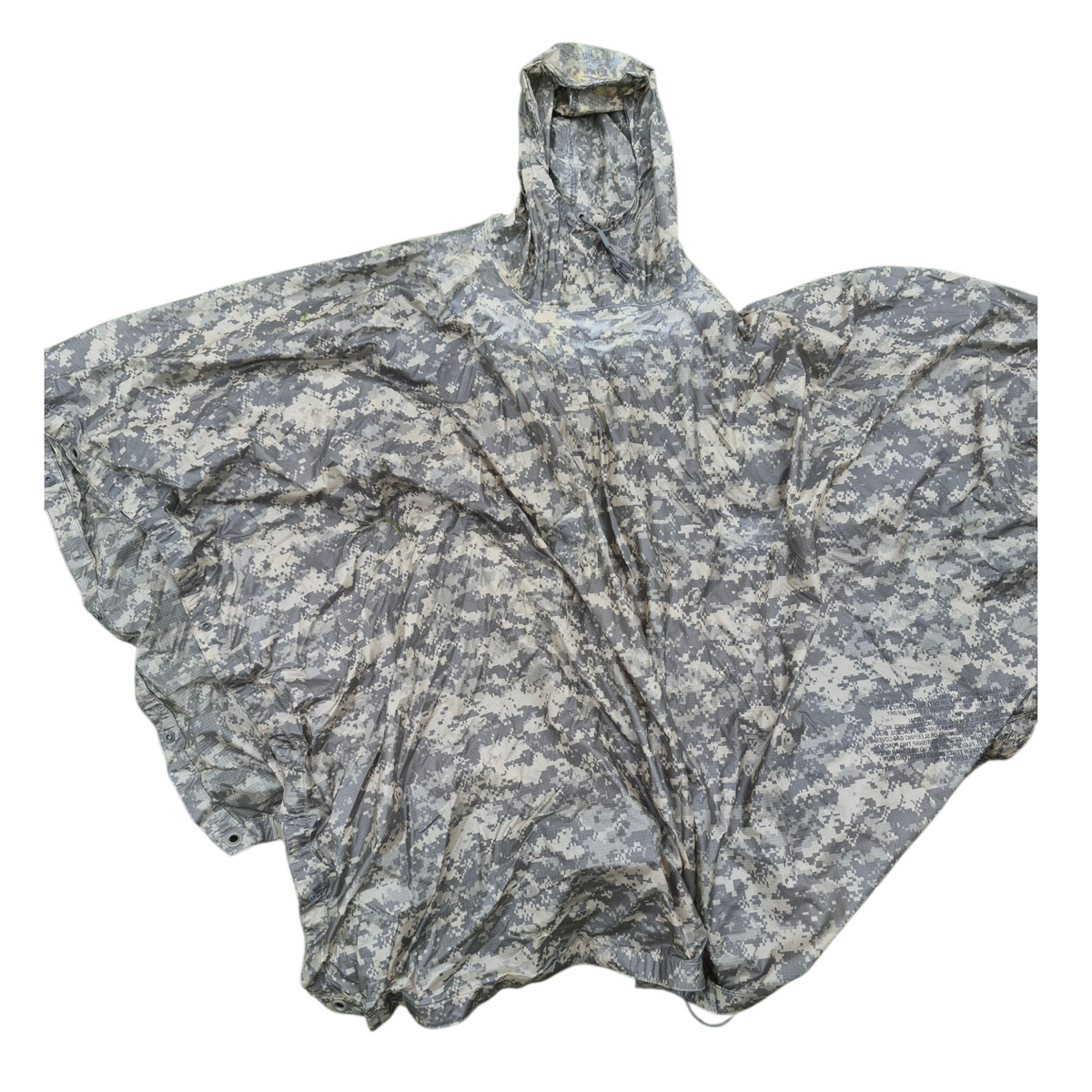 Camouflage poncho on a white background