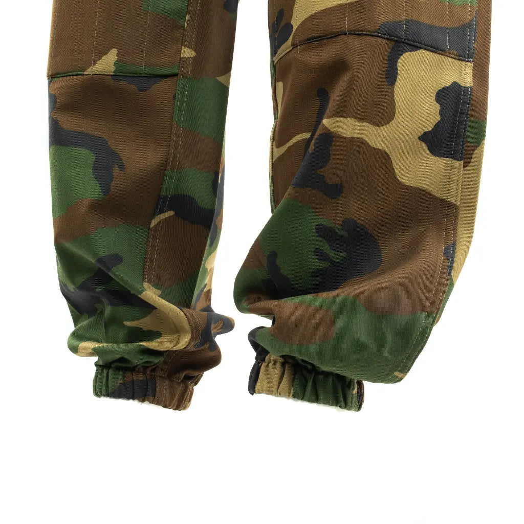 Camouflage pants on a white background