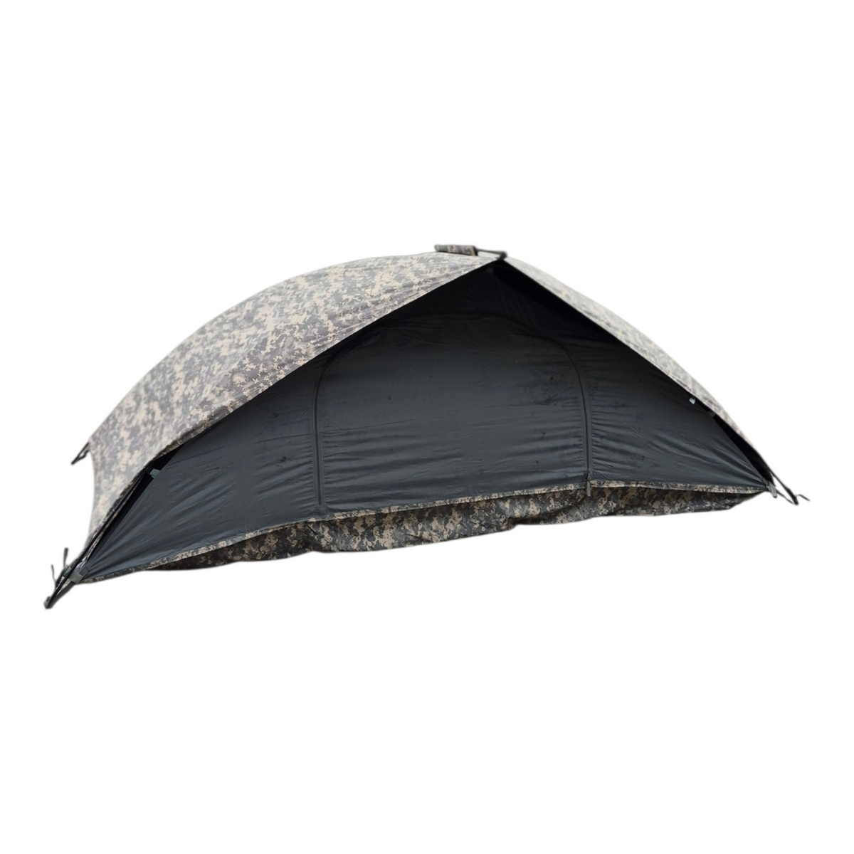 Camouflage tent on a white background